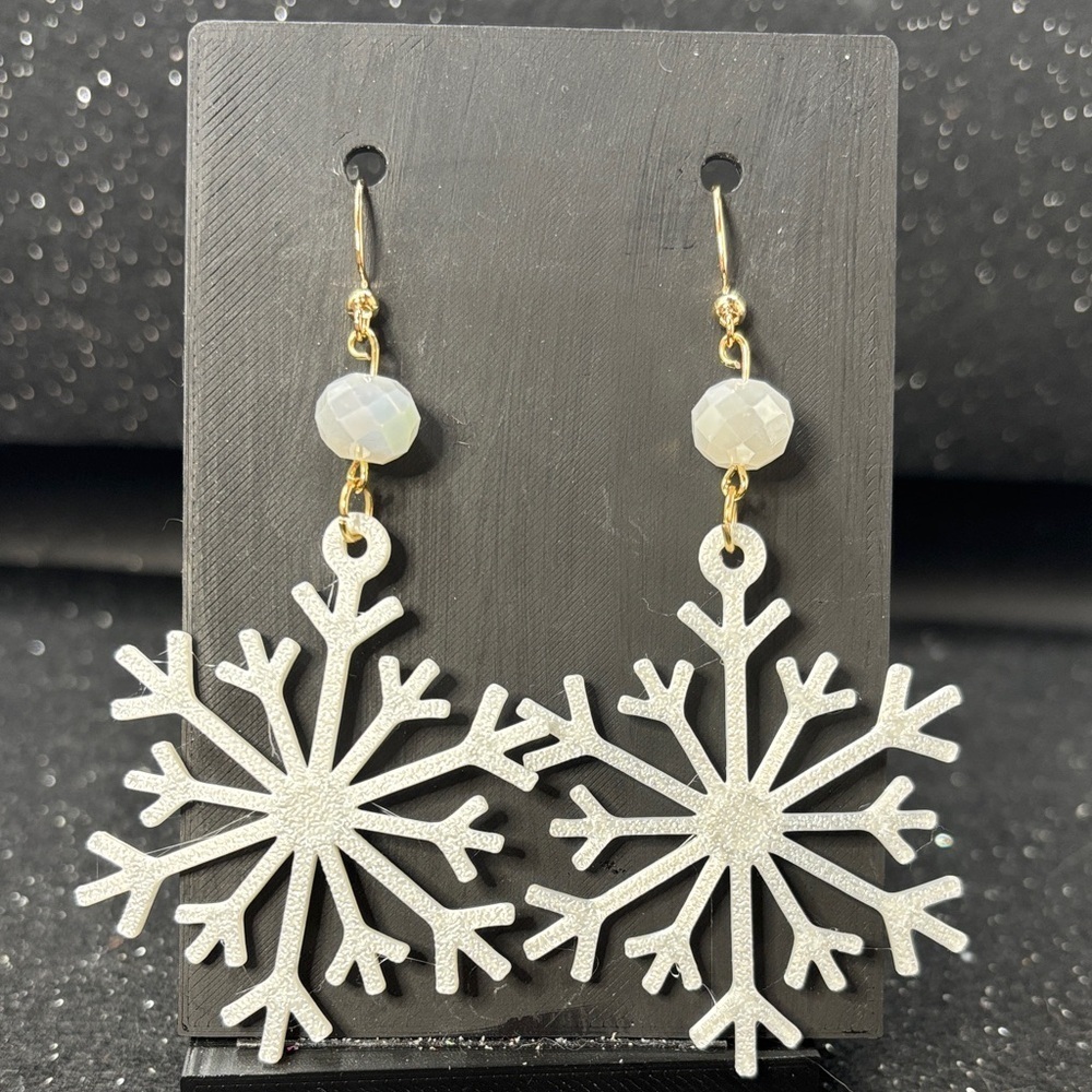 Snowflake Christmas Earrings ✨ 3D Printed Winter Jewelry ❄️